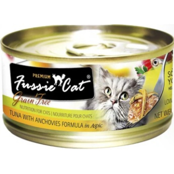 Fussie Cat 貓罐頭 黑鑽 吞拿魚+鯷魚 80g 